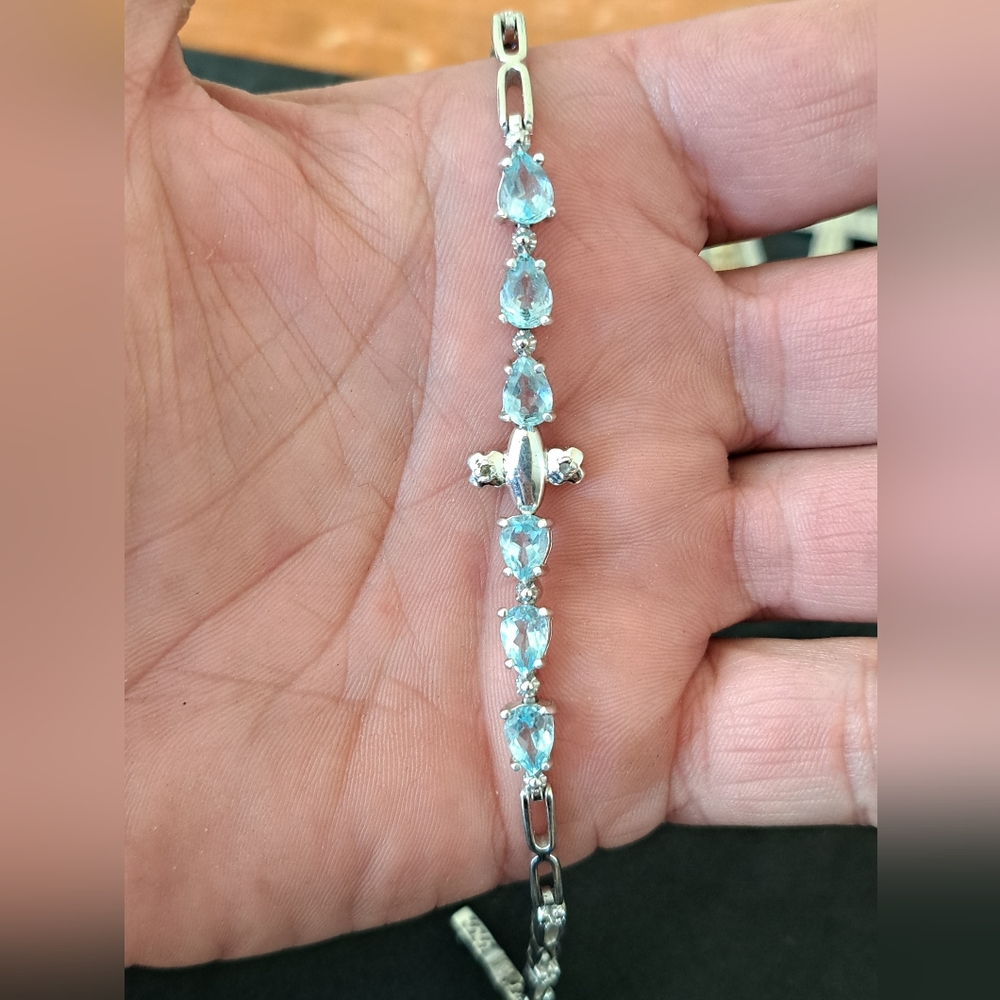 Sky Topaz Sterling Silver Bracelet